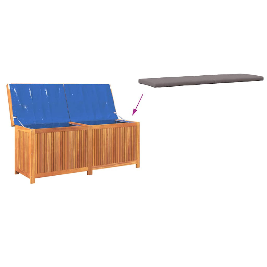 Kussenbox Voor Buiten 150X50X60,5 Cm Massief Acaciahout 150 x 50 x 60.5 cm Donkergrijs