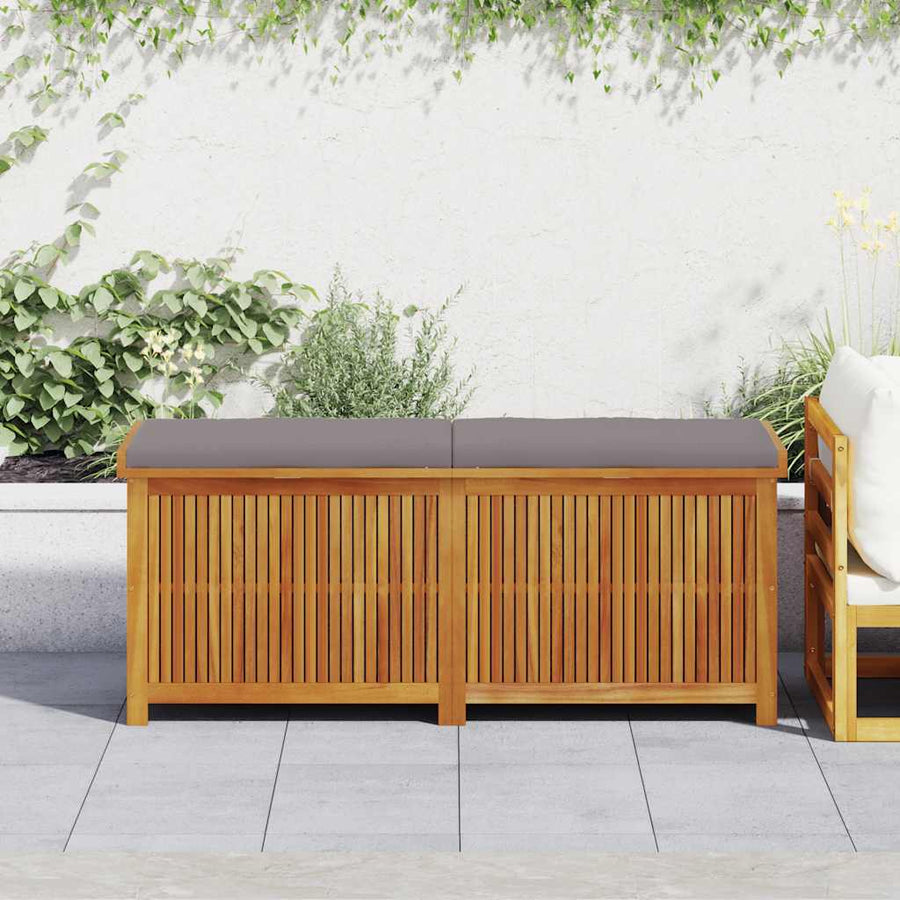 Kussenbox Voor Buiten 150X50X60,5 Cm Massief Acaciahout 150 x 50 x 60.5 cm Donkergrijs
