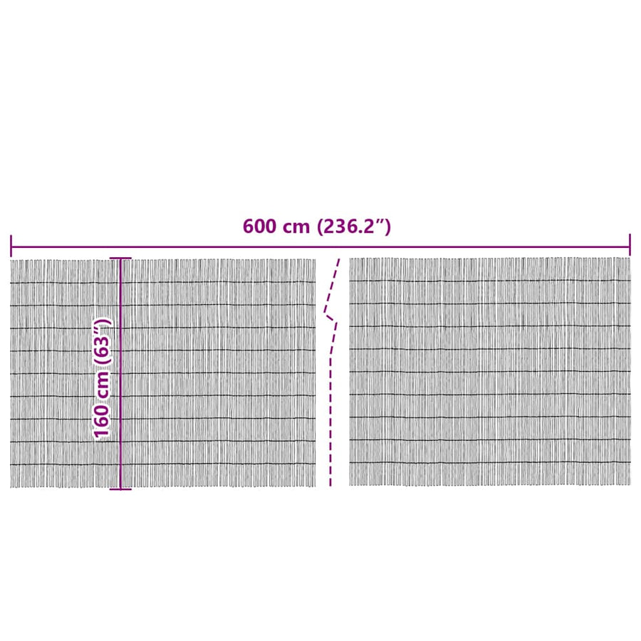 Riet Omheining Bruin 600 x 160 cm Riet