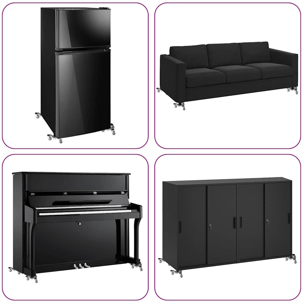 Meubelrollers 4 st 16x14,5x5,5 cm staal 180 kg