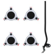 Meubelrollers 4 st met lifter 14,5x13,5x4 cm staal 400 kg