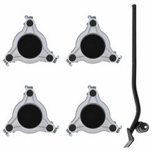 Meubelrollers 4 st met lifter 19x17,5x6 cm staal 1000 kg