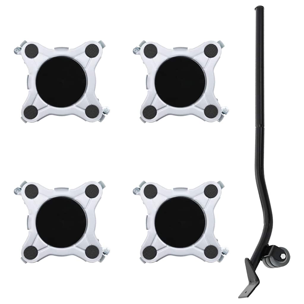 Meubelrollers 4 st met lifter 15,5x15,5x5,5 cm staal 1000 kg