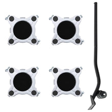 Meubelrollers 4 st met lifter 15,5x15,5x5,5 cm staal 1000 kg