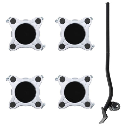 Meubelrollers 4 st met lifter 15,5x15,5x5,5 cm staal 1000 kg