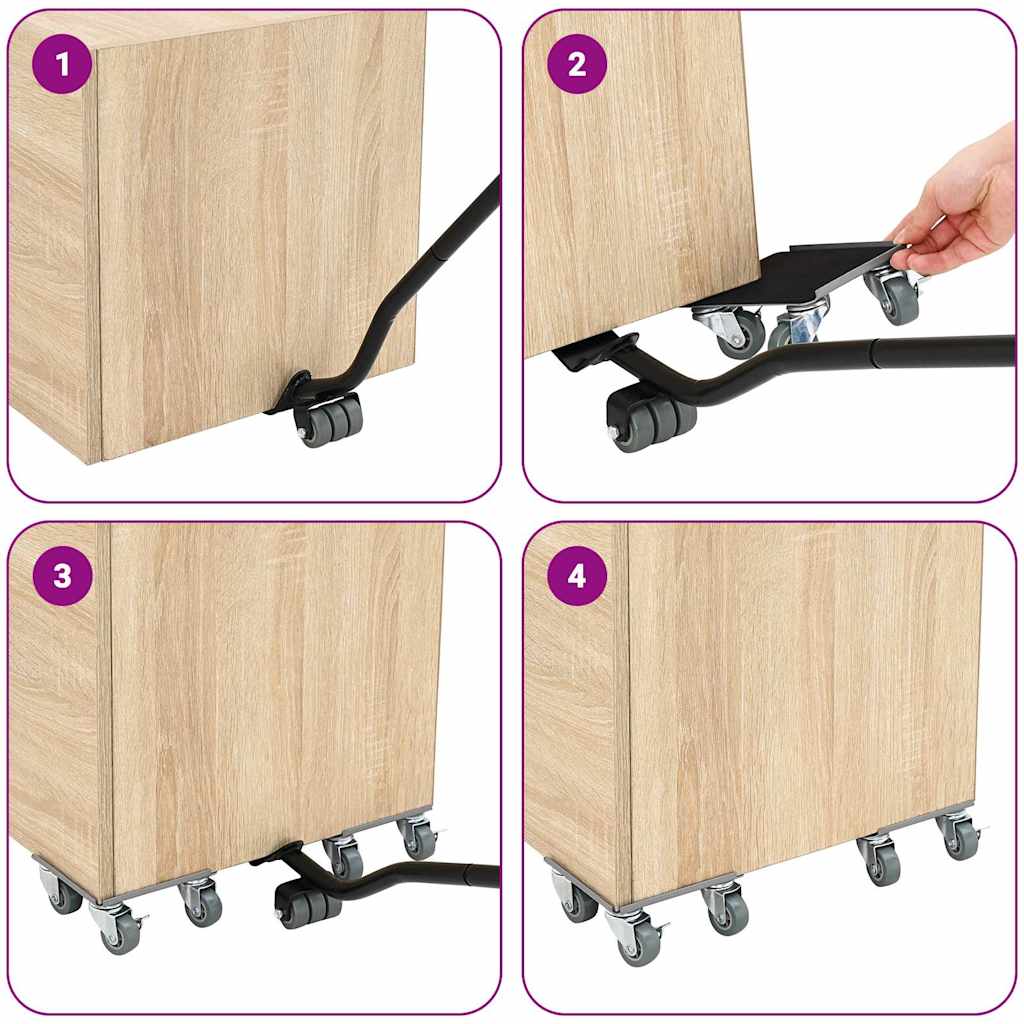 Meubelrollers 4 St Met Lifter 13,5X13,5X6 Cm Staal 1300 Kg