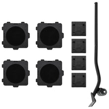 Meubelrollers 4 st met lifter 13,5x13,5x4,2 cm 300 kg zwart