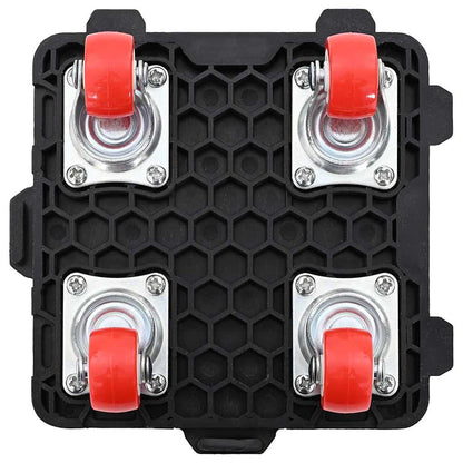 Meubelrollers 4 st met lifter 13,5x13,5x4,2 cm 300 kg zwart