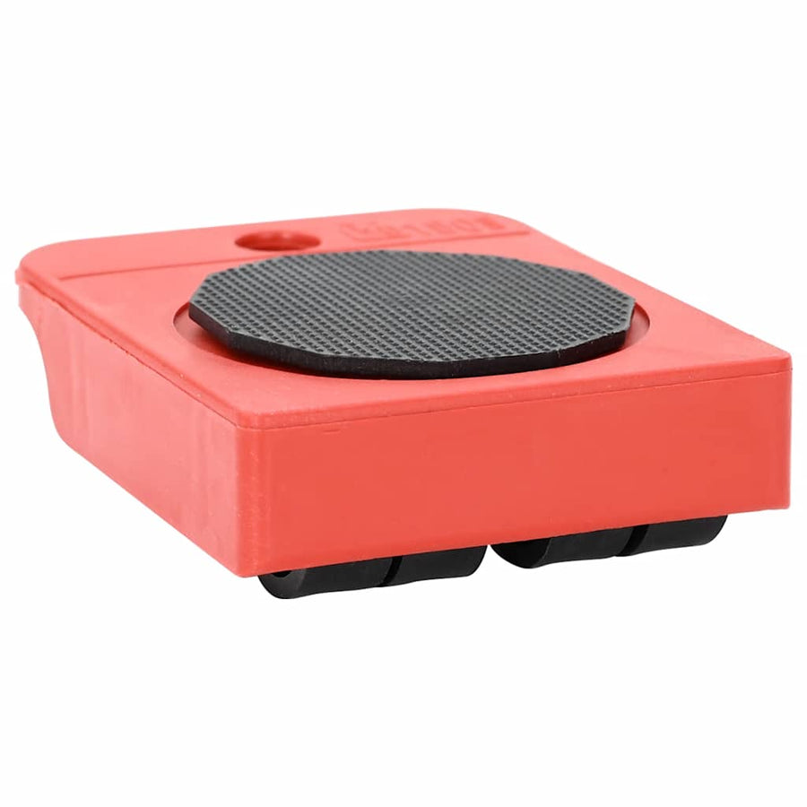 Meubelrollers 8 stuks met lifters 9,8x7,5x3 cm 150 kg rood