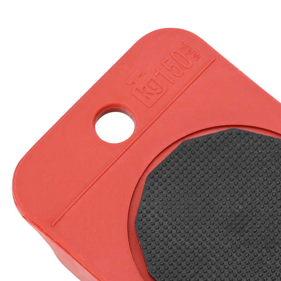 Meubelrollers 8 stuks met lifters 9,8x7,5x3 cm 150 kg rood