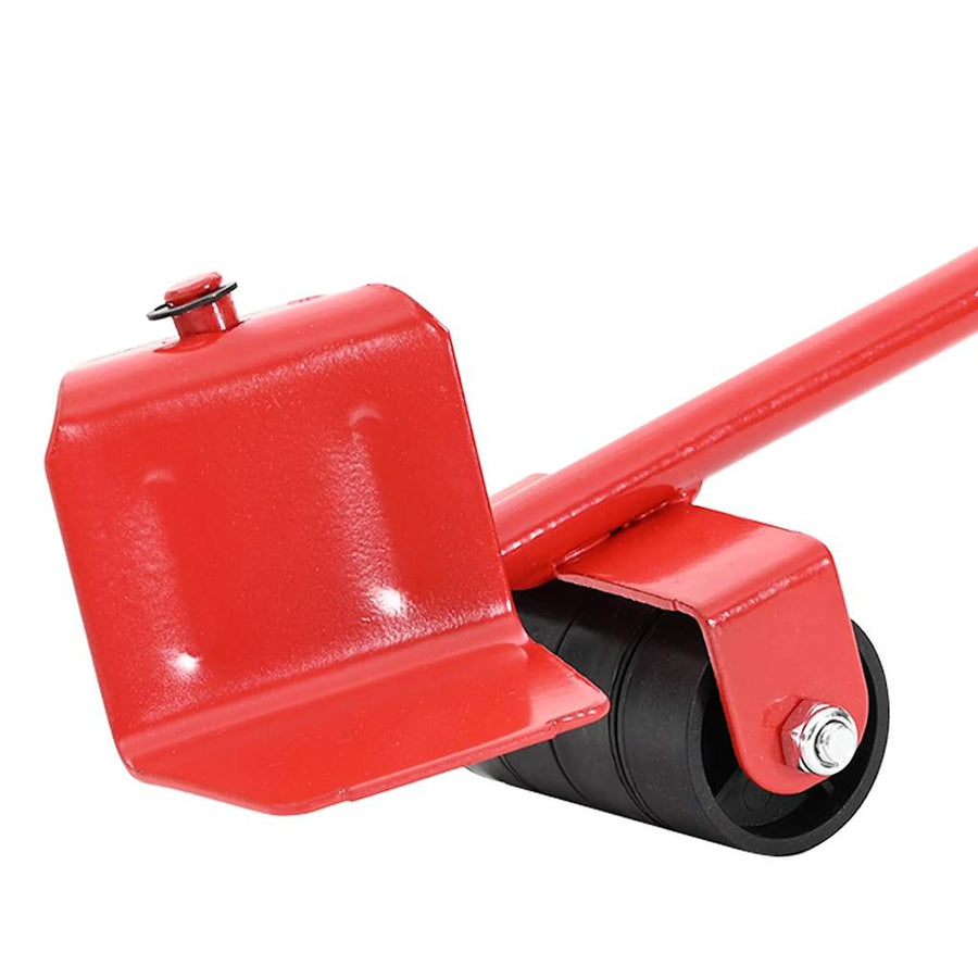 Meubelrollers 8 stuks met lifters 9,8x7,5x3 cm 150 kg rood