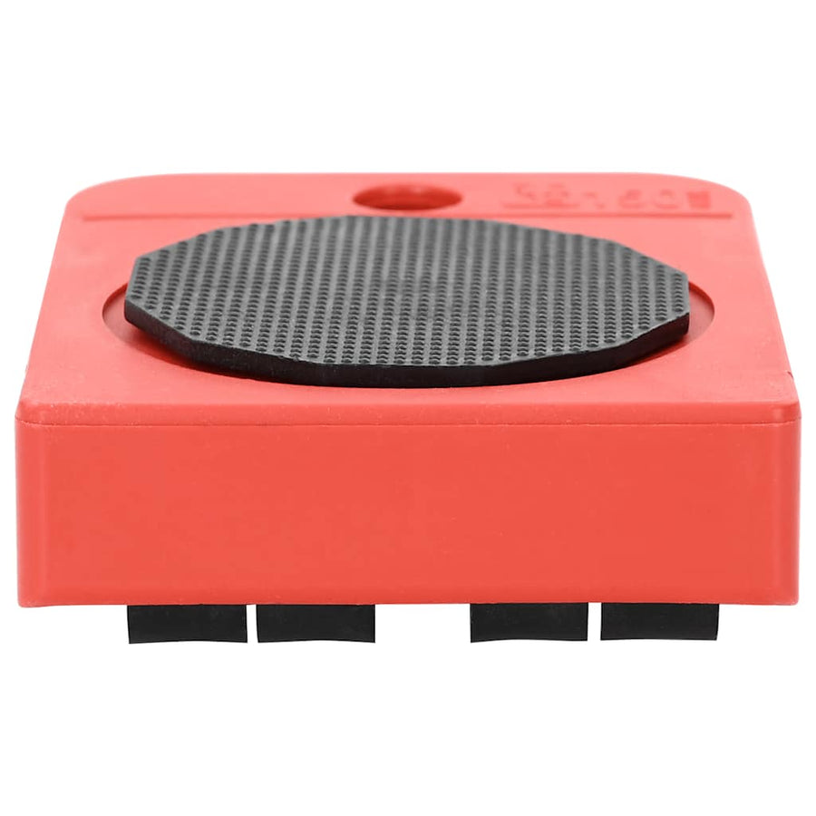 Meubelrollers 8 stuks met lifters 9,8x7,5x3 cm 150 kg rood