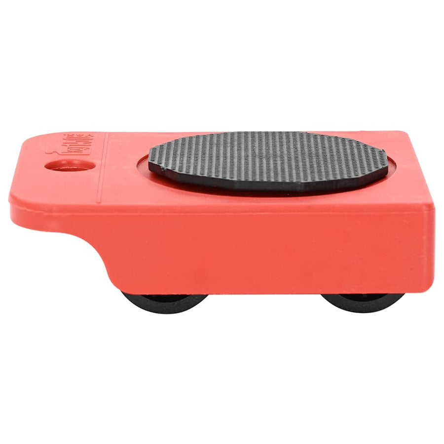 Meubelrollers 8 stuks met lifters 9,8x7,5x3 cm 150 kg rood