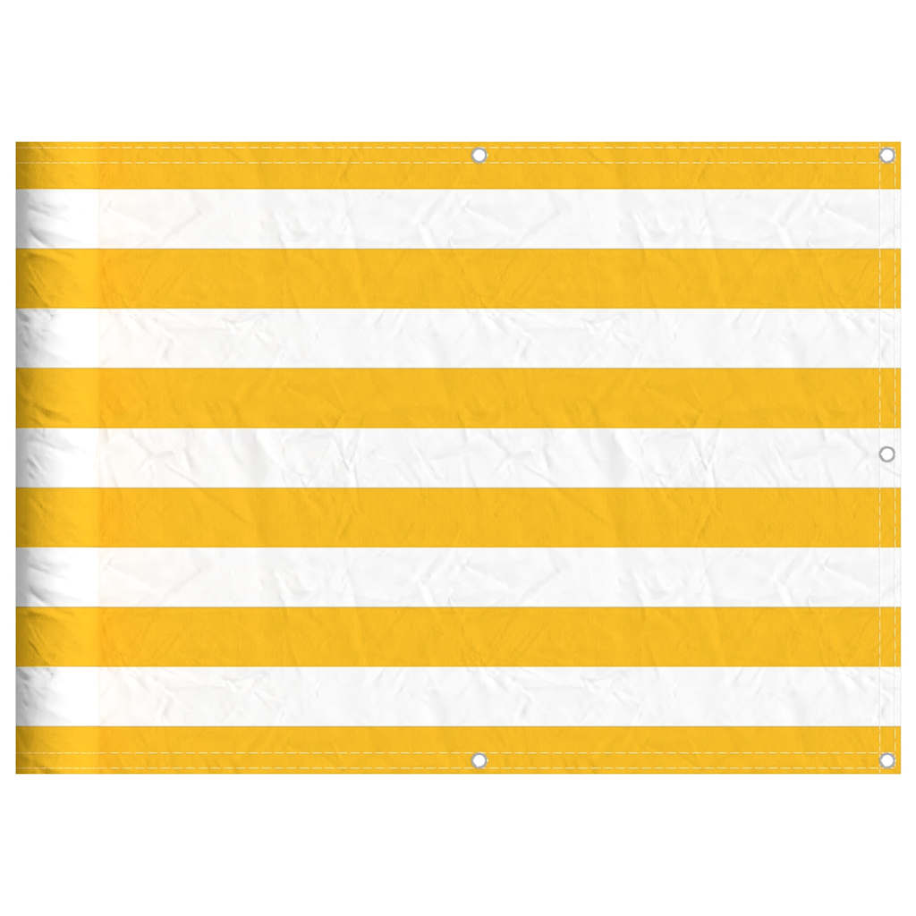Balkonscherm Geel en Wit Gestreept 75x800 cm