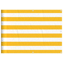 Balkonscherm Geel en Wit Gestreept 75x800 cm