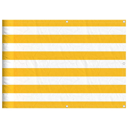 Balkonscherm Geel en Wit Gestreept 75x800 cm