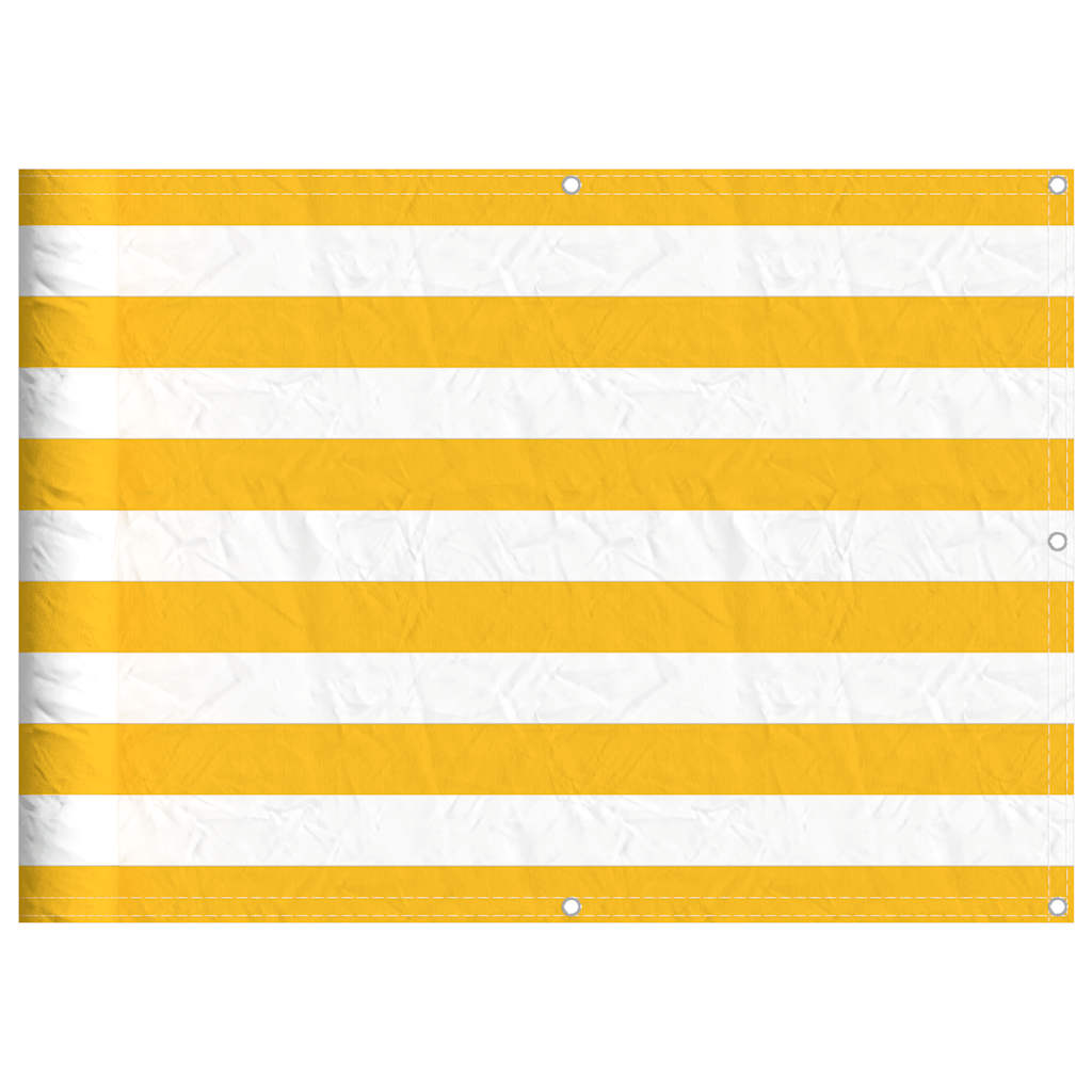 Balkonscherm Geel en Wit Gestreept 75x1000 cm