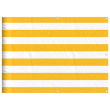 Balkonscherm Geel en Wit Gestreept 75x1000 cm