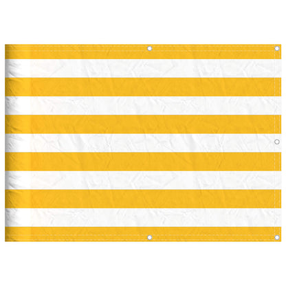 Balkonscherm Geel en Wit Gestreept 75x1000 cm