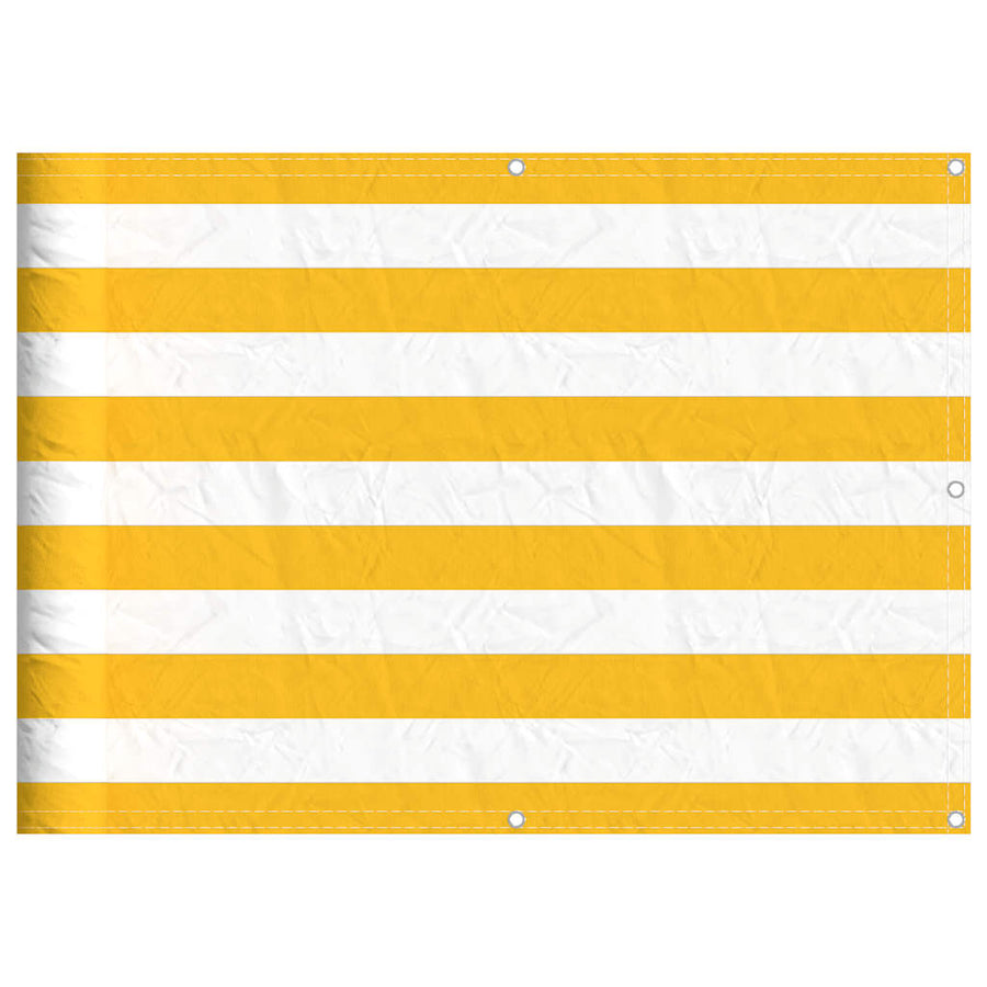 Balkonscherm Geel en Wit Gestreept 75x1000 cm