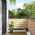 Balcony Privacy Screen Yellow and White Striped 75x1000 cm