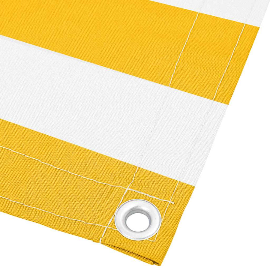 Balkonscherm Geel en Wit Gestreept 90x800 cm