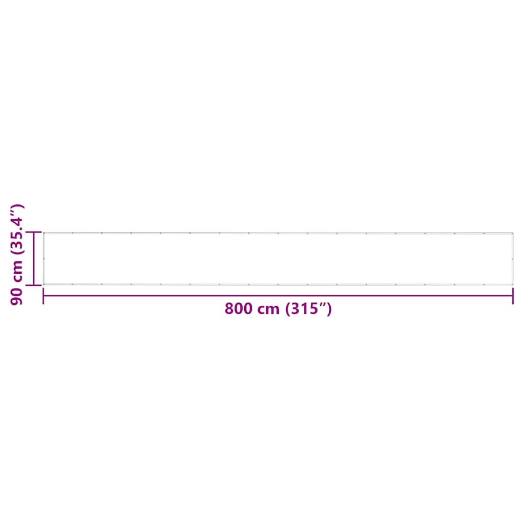 Balkonscherm Geel en Wit Gestreept 90x800 cm