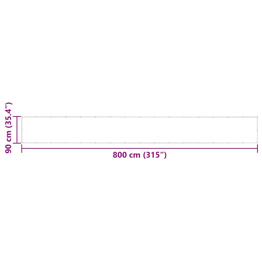 Balkonscherm Geel en Wit Gestreept 90x800 cm