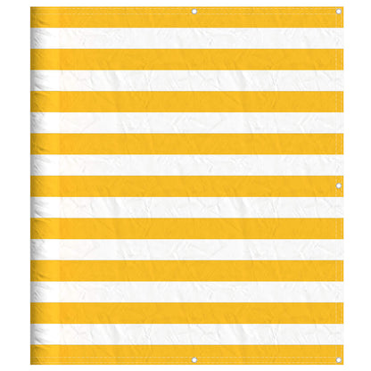 Balkonscherm Geel en Wit Gestreept 120x700 cm