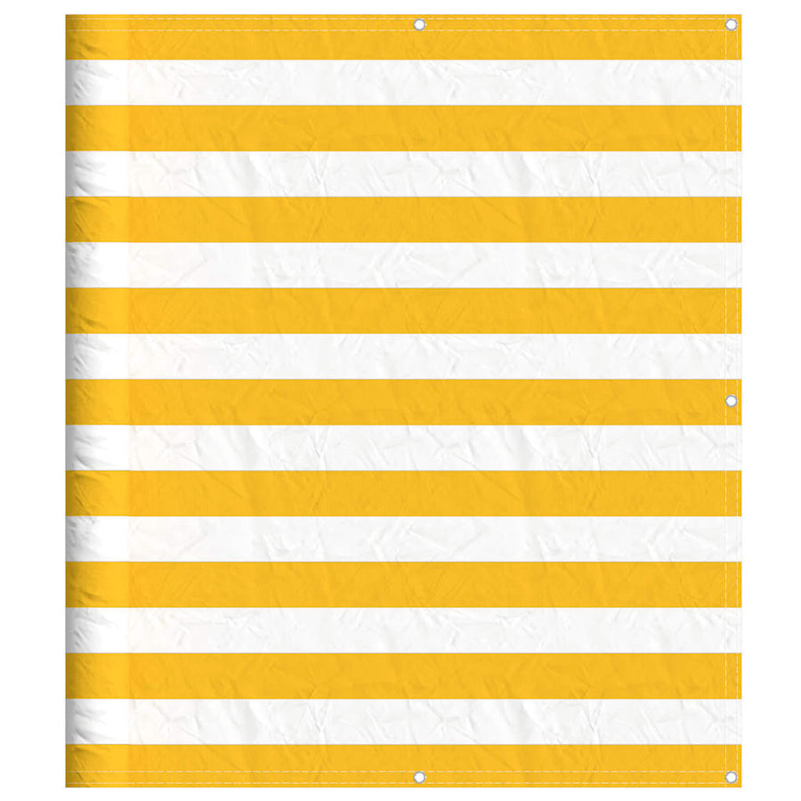 Balkonscherm Geel en Wit Gestreept 120x700 cm
