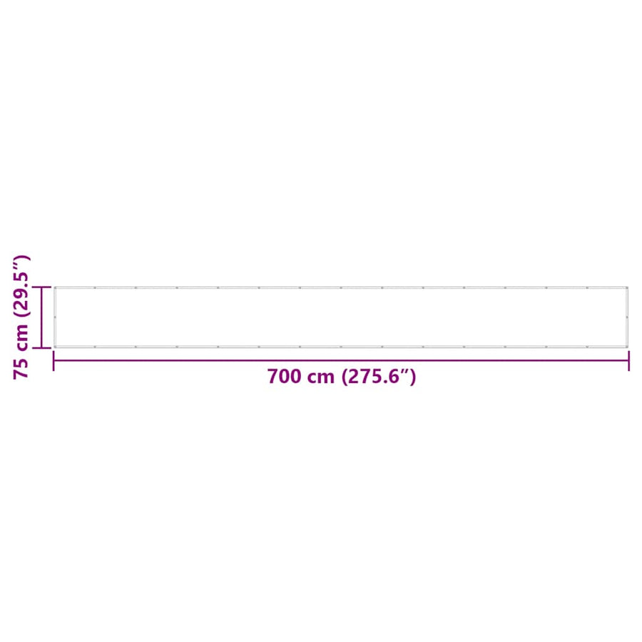 Balkonscherm Rood 75x700 cm 100% Polyester Oxford