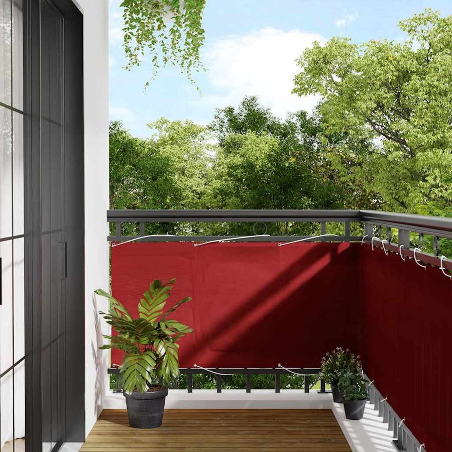 Balkonscherm Rood 75x800 cm 100% Polyester Oxford
