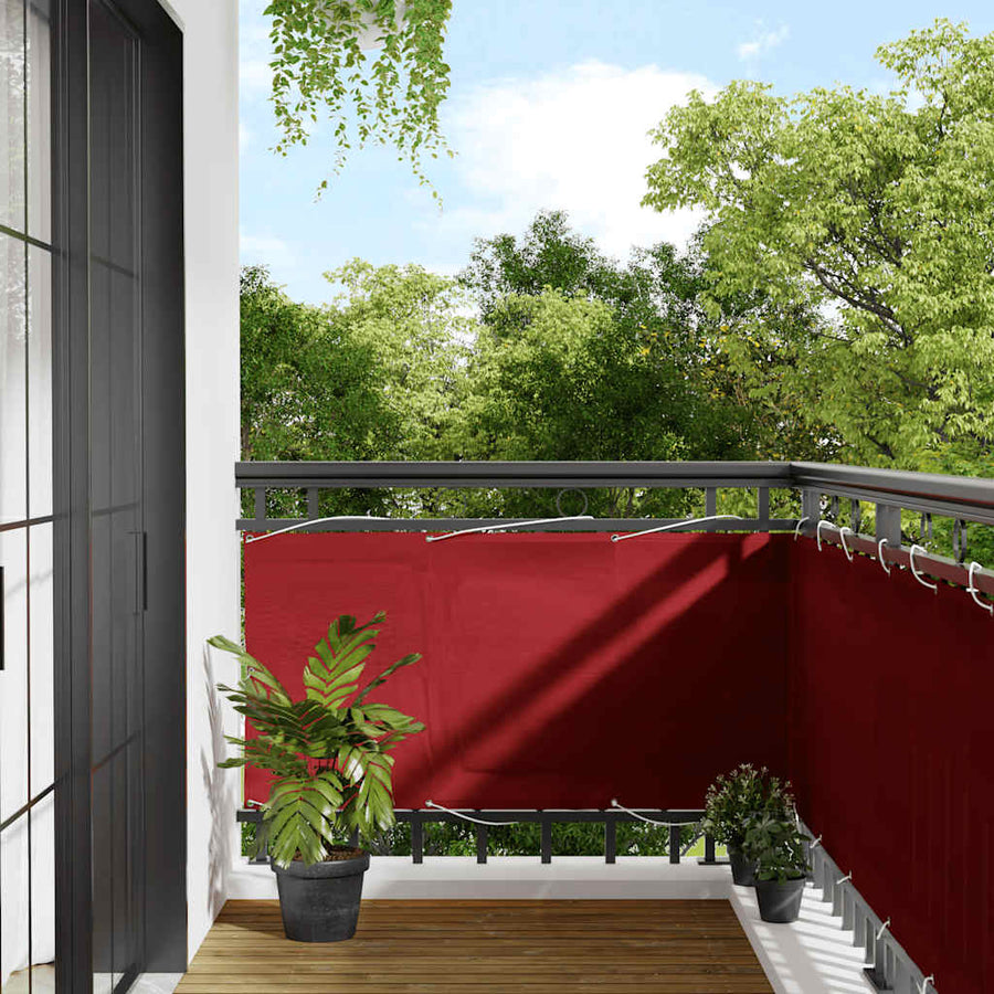 Balkonscherm Rood 75x1000 cm 100% Polyester Oxford