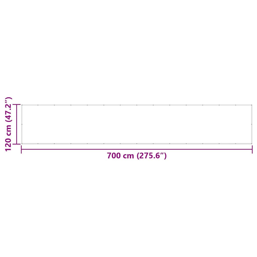Balkonscherm Rood 120x700 cm 100% Polyester Oxford