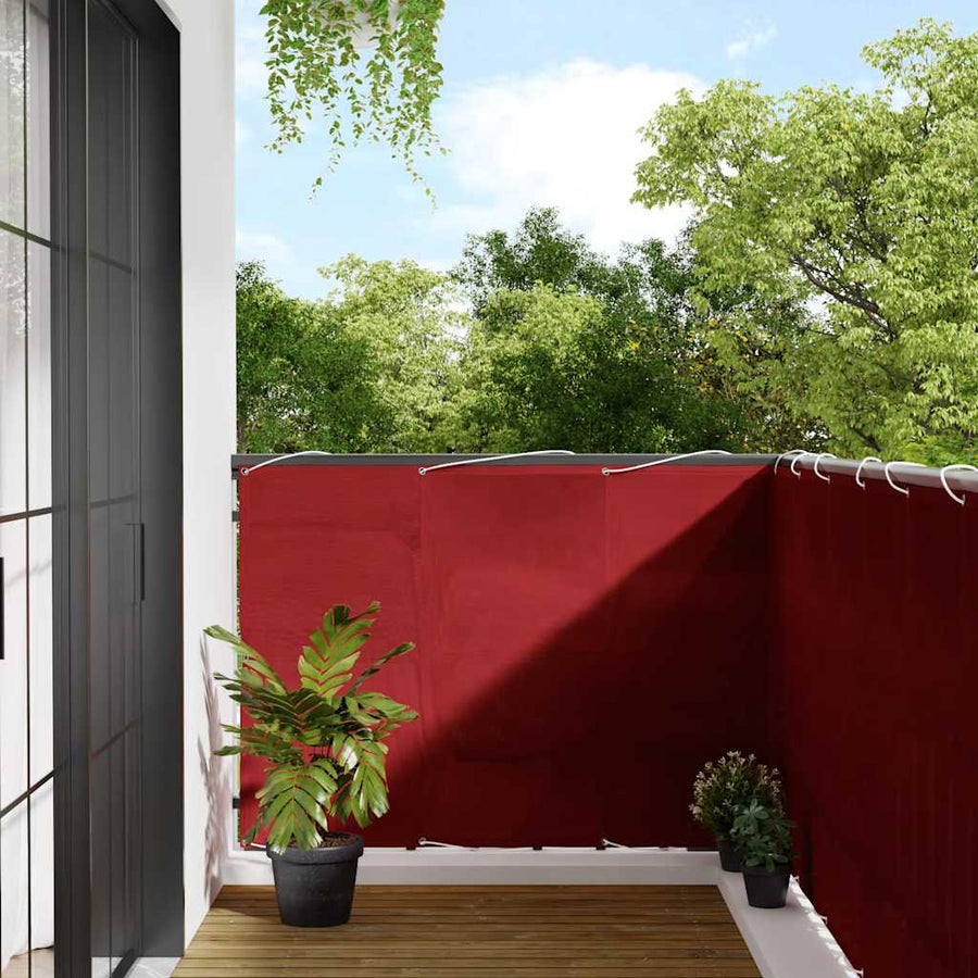 Balkonscherm Rood 120x800 cm 100% Polyester Oxford