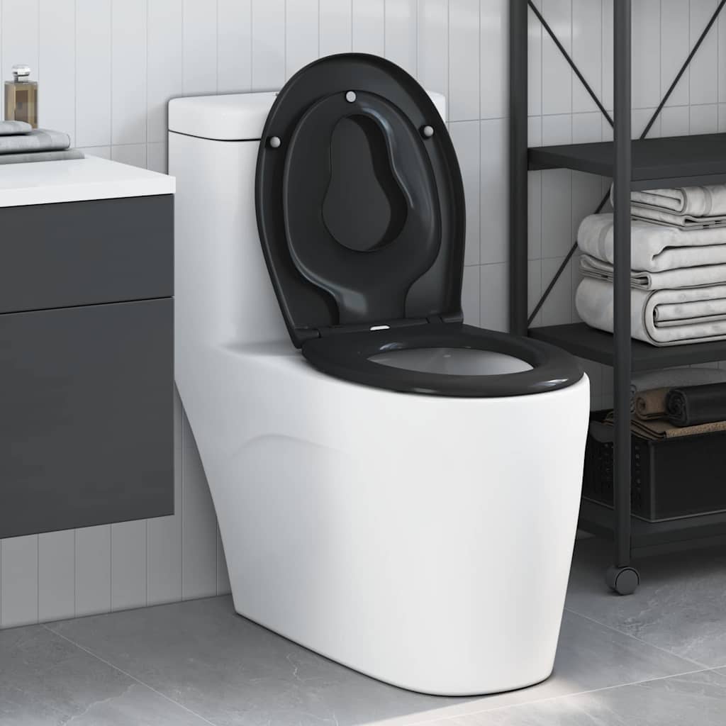 Toiletzitting Zwart 47 x 37 x 4 cm Duroplast