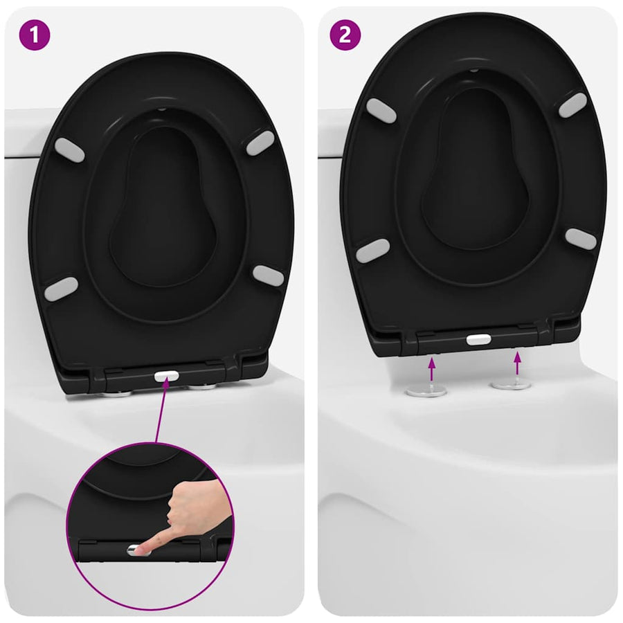 Toiletzitting Zwart 47 x 37 x 4 cm Duroplast
