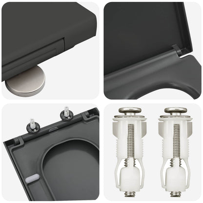 Toiletzitting Antraciet 47,5 x 35 x 3,6 cm Duroplast