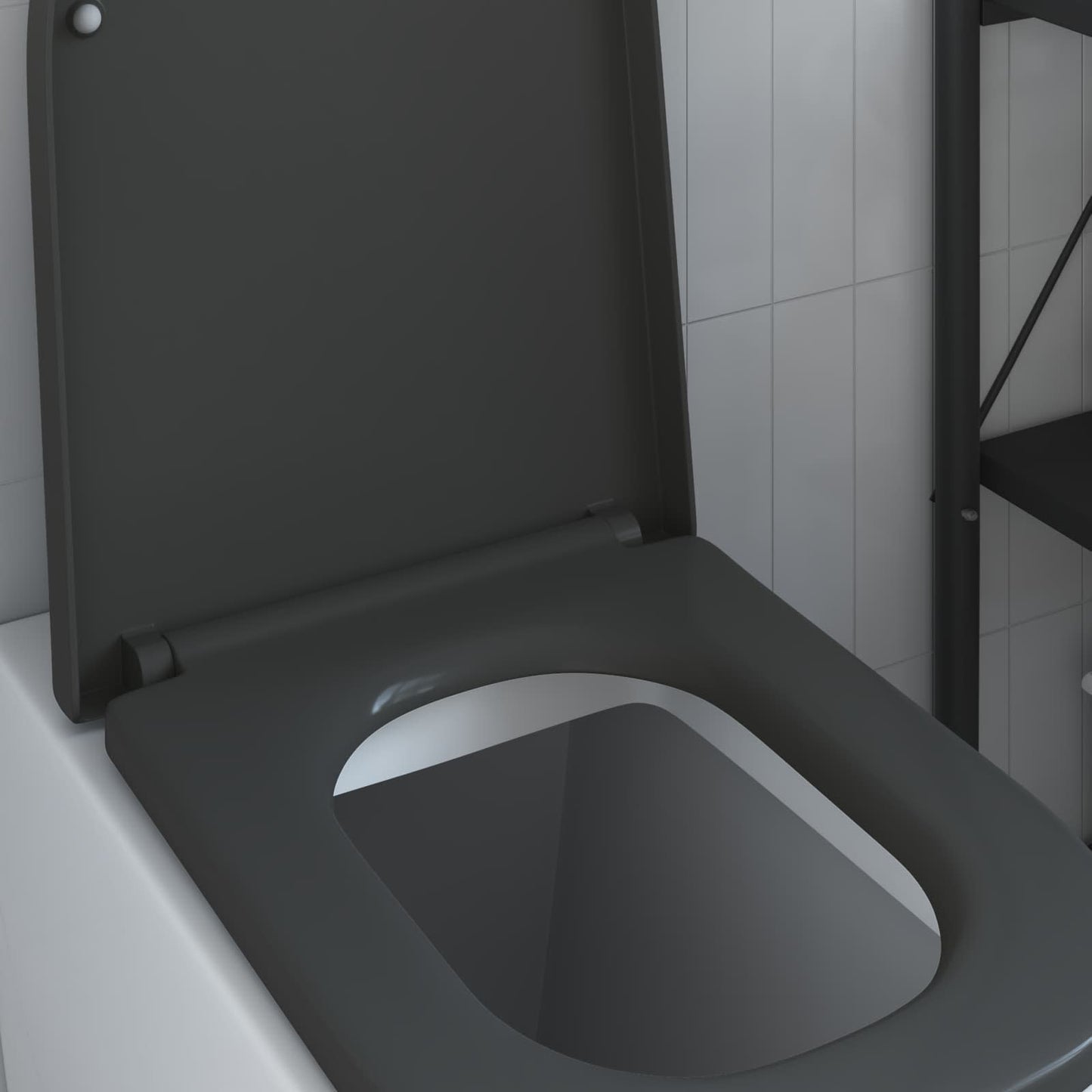 Toiletzitting Antraciet 47,5 x 35 x 3,6 cm Duroplast