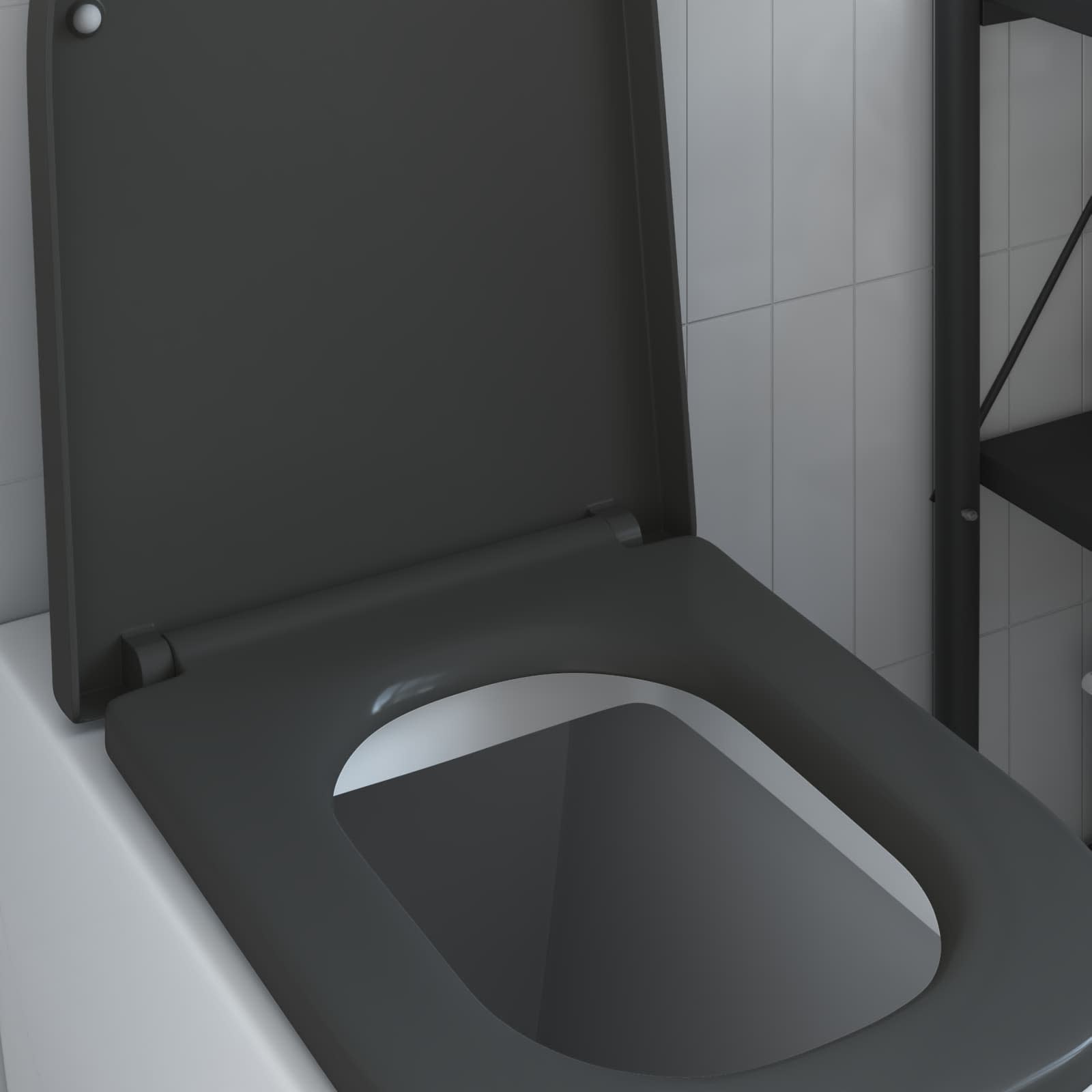 Toiletzitting Antraciet 47,5 x 35 x 3,6 cm Duroplast