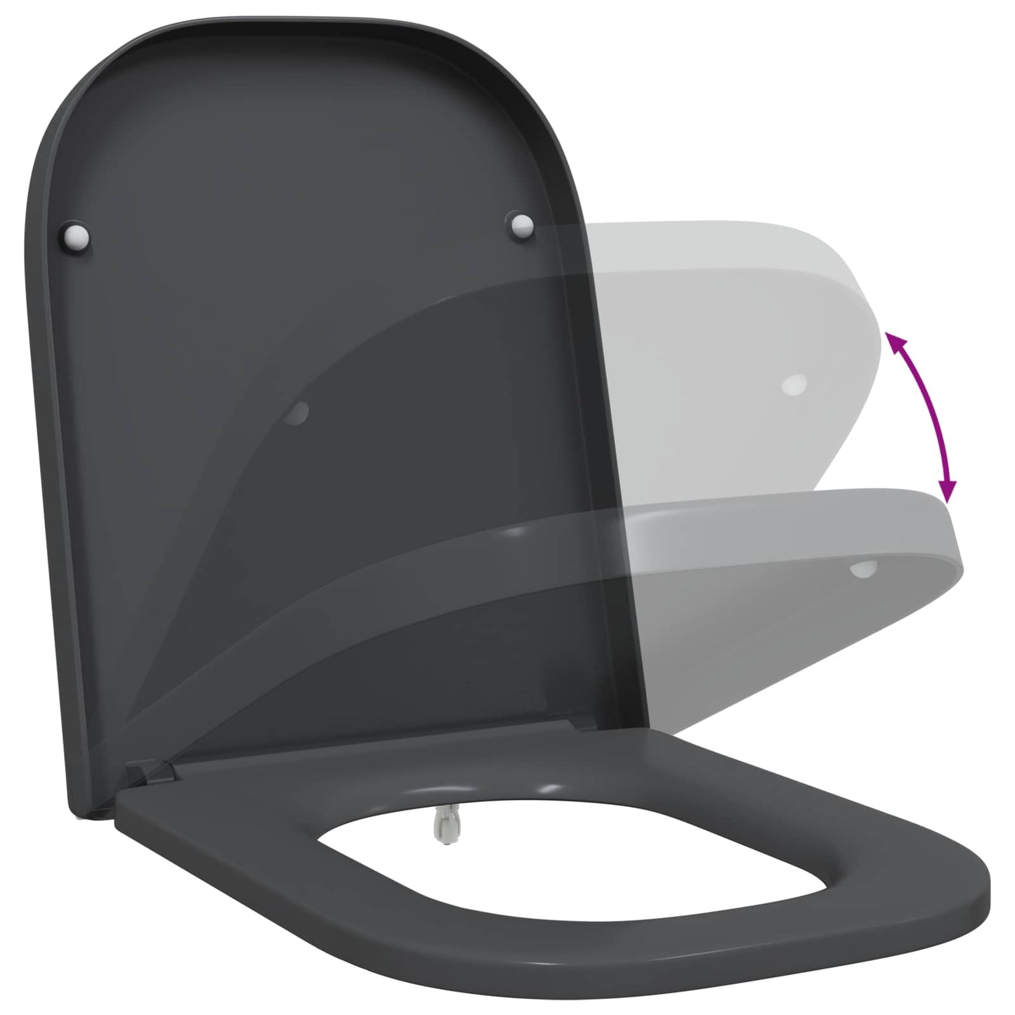 Toiletzitting Antraciet 47,5 x 35 x 3,6 cm Duroplast