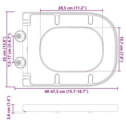 Toiletzitting Antraciet 47,5 x 35 x 3,6 cm Duroplast