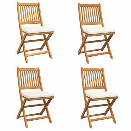 Opvouwbare stoel 4 pcs Wit 49 x 57,5 x 92cm Massief acaciahout