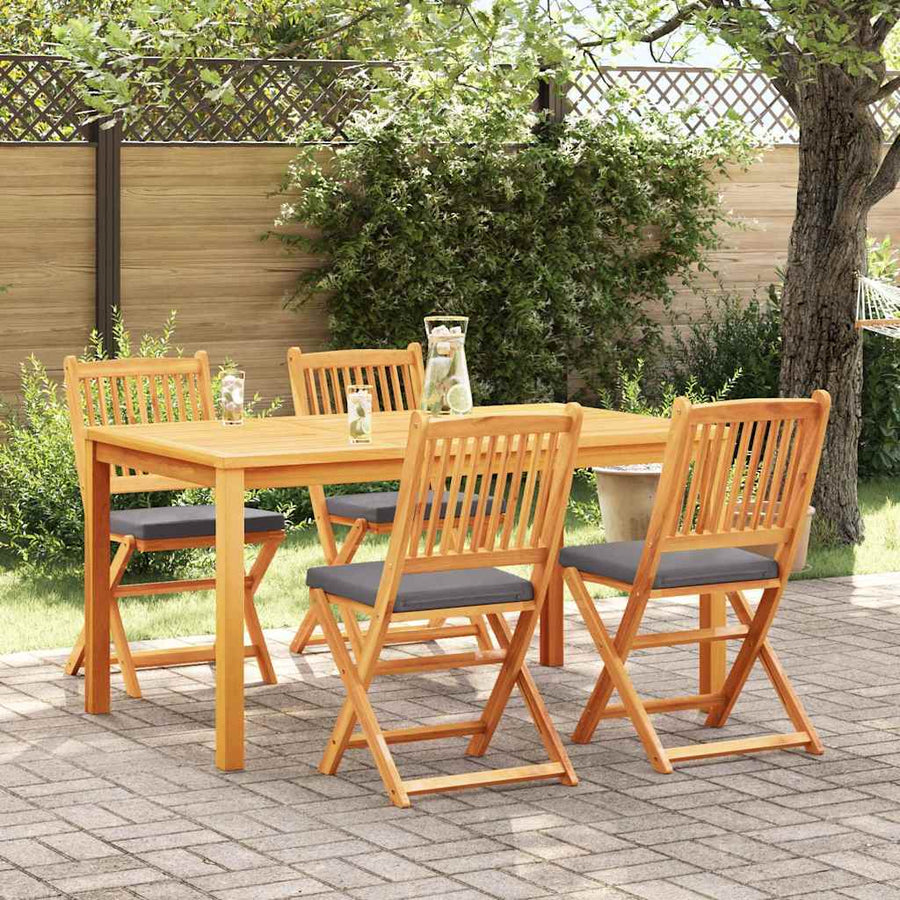 Opvouwbare Stoel Met Kussen 4 Pcs Grijs 49 X 57,5 X 92Cm Donkergrijs Zonder armleuning