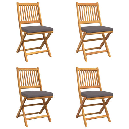 Opvouwbare Stoel Met Kussen 4 Pcs Grijs 49 X 57,5 X 92Cm Donkergrijs Zonder armleuning