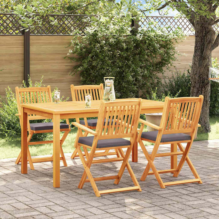 Opvouwbare Stoel Met Kussen 4 Pcs Grijs 49 X 57,5 X 92Cm Donkergrijs Met armleuning