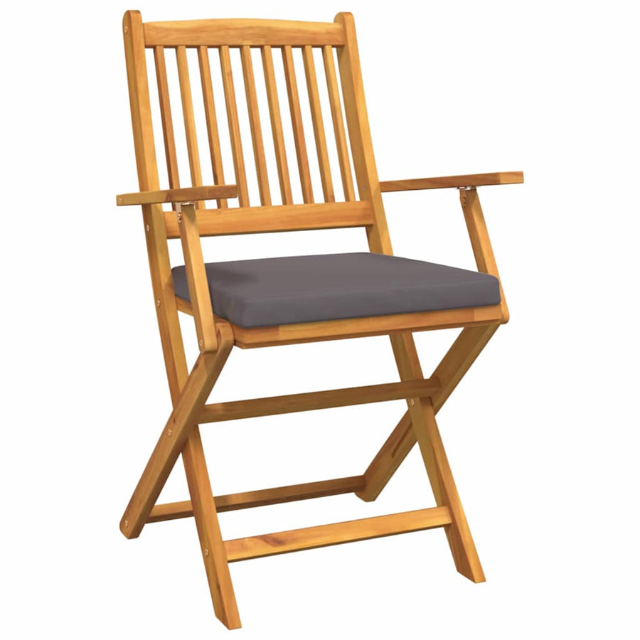 Opvouwbare Stoel Met Kussen 4 Pcs Grijs 49 X 57,5 X 92Cm Donkergrijs Met armleuning