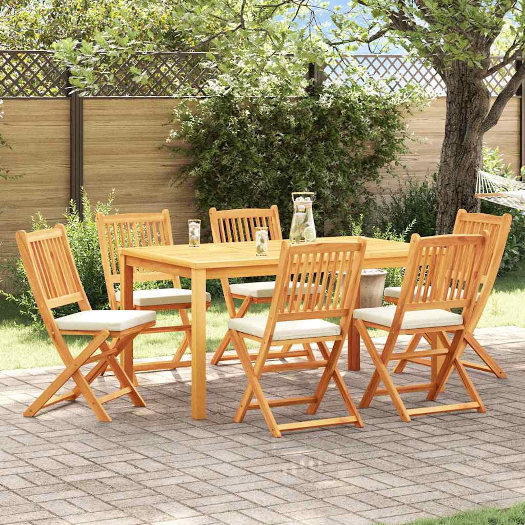 Opvouwbare stoel 6 pcs Wit 49 x 57,5 x 92cm Massief acaciahout