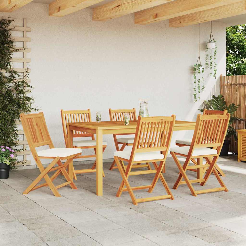 Opvouwbare stoel 6 pcs Wit 49 x 57,5 x 92cm Massief acaciahout