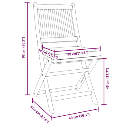 Opvouwbare stoel 6 pcs Wit 49 x 57,5 x 92cm Massief acaciahout